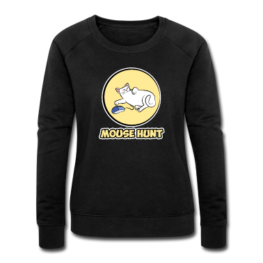 Katzen Pullover - Katze am Laptop Computer Mouse Hunt Damen Herren
