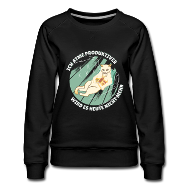 Katzen Pullover - Faule Katze auf Couch, Lazy Cat, Produktiv, Lustig