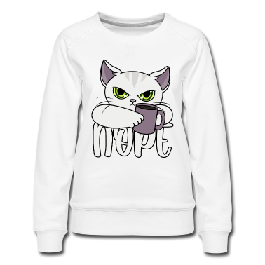 Katzen Pullover - Nope Katze Kaffee