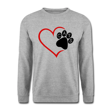 Katzen Pullover - Katze Katzen Herz Pfote Haustier Tiere Cat Cats