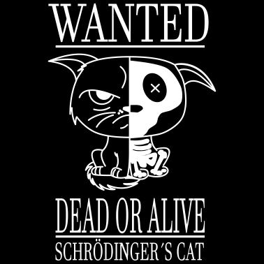 Motiv Schrödingers Katze Zweiteilig weiß