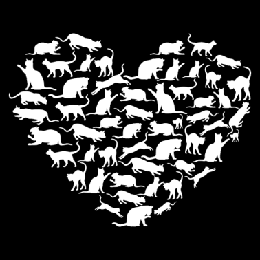 Motiv Liebe Herz Katzen Silhouette Geschenk