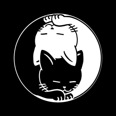 Motiv Yin Yang Katzen Chinesisches Tai Chi Symbol Glücksbringer