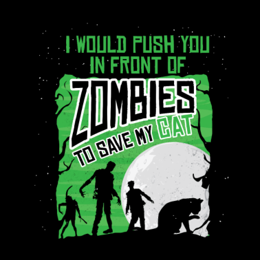 Motiv Katze retten vor Zombies schubsen