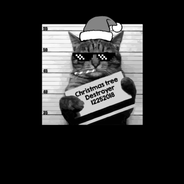 Motiv Weihnachten Lustige Katze Weihnachtsbaum Kätzchen