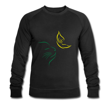 Katzen Pullover - katze_mit_schmetterling2