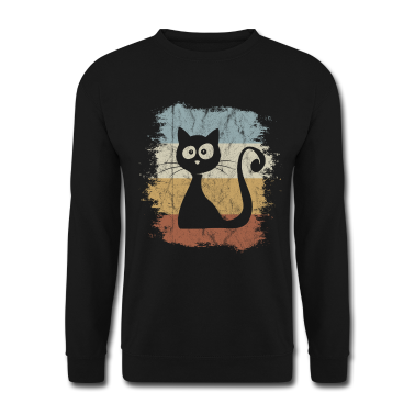 Katzen Pullover - Retro Katze 60er Vintage Comic Kätzchen Geschenk