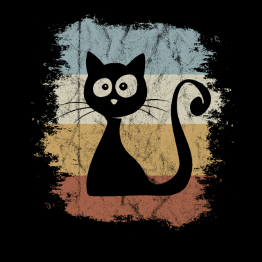 Motiv Retro Katze 60er Vintage Comic Kätzchen Geschenk