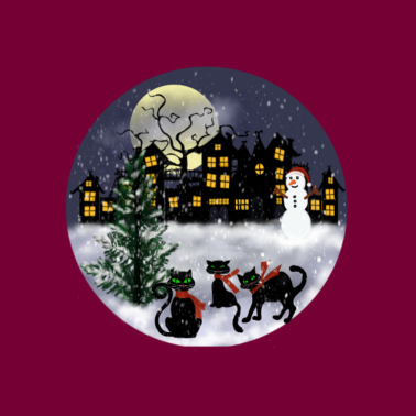 Motiv Katzen Weihnachten / Katzen im Schnee