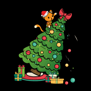 Motiv Katze Weihnachtsbaum - Weihnachten Kätzchen