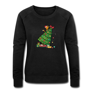 Katzen Pullover - Katze Weihnachtsbaum - Weihnachten Kätzchen