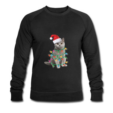Katzen Pullover - Meowy Christmas Katze Weihnachten Weihnachtsmütze