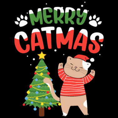 Motiv Katze Weihnachten Merry Catmas Geschenk