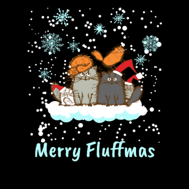 Motiv Weihnachten Merry Fluffmas Katze Kätzchen Süß