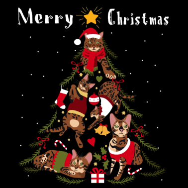 Motiv Bengalkatze Weihnachtsbaum Katze Weihnachten