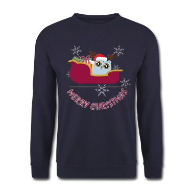 Katzen Pullover - Frohe Weihnachten mit Katze, Schlitten
