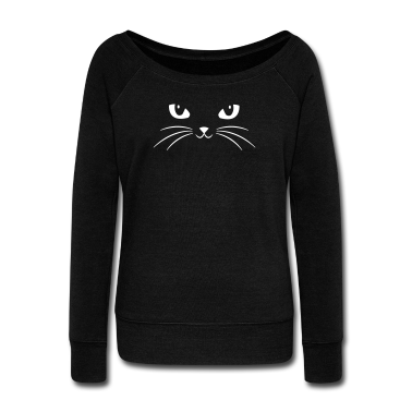 Katzen Pullover - Katzen Gesicht mit großen Augen