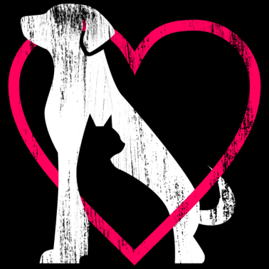 Motiv Katze Hund Liebe Herz Haustiere Geschenk