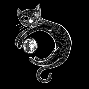 Motiv Playful Cat (White)