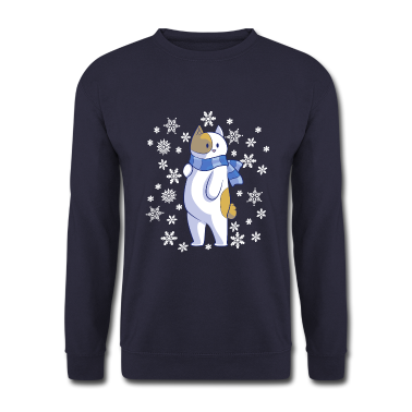Katzen Pullover - Winter Katze Schnee Kalt Geschenk Schal Cool
