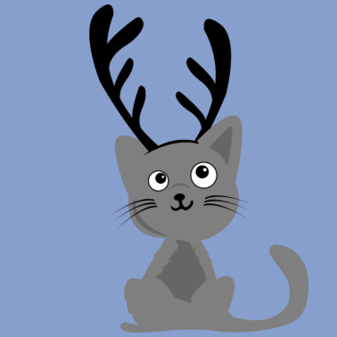 Motiv Süße Rentier Katze - Geschenkidee zu Weihnachten