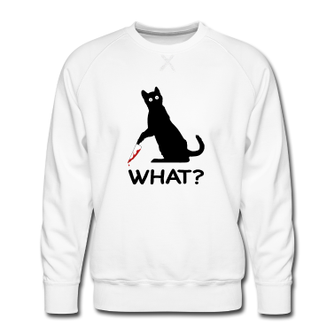 Katzen Pullover - Katze What Mit Messer Lustiges Halloween Kostüm