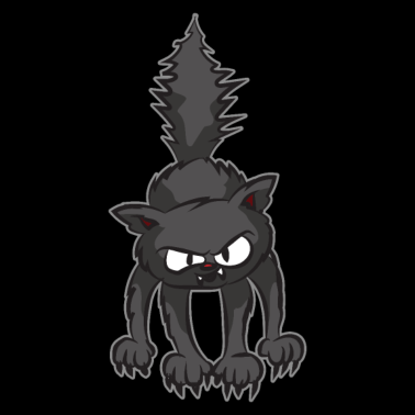 Motiv Verrückte schwarze Katze