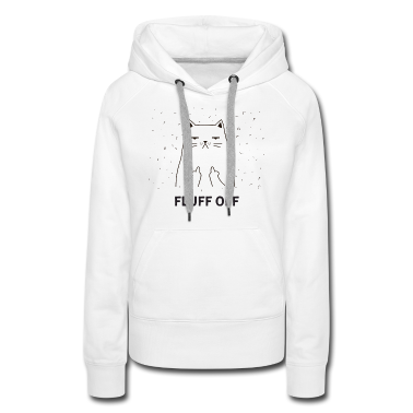 Katzen Hoodie - Fluff Off, Cat Middle Finger, FCK Off