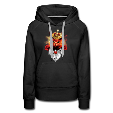 Katzen Hoodie - Red Roses Cat King - rote Katze mit Krone