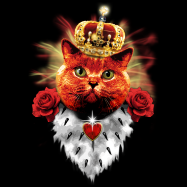 Motiv Red Roses Cat King - rote Katze mit Krone