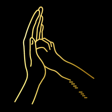 Motiv High Five mit Katze/Hund.