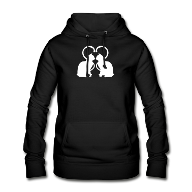 Katzen Hoodie - Katzen T-Shirt mit Herz Katzen Liebe Katzen Damen