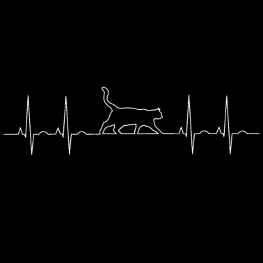 Motiv KATZE WEISS MIT HERZFREQUENZ | GESCHENKIDEE