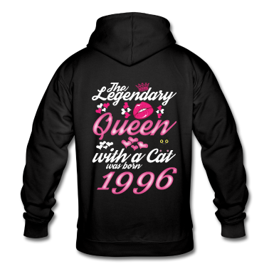 Katzen Hoodie - Legendäre Königin 1996 Geboren Frauen Mit Katze