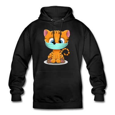 Katzen Hoodie - Mundschutz Tiger Katze
