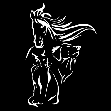 Motiv Süßes Hund Katze Pferd Silhouette Mähne Geschenk