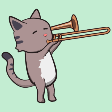 Motiv Posaune Trombone Posaunist Blasorchester Katze
