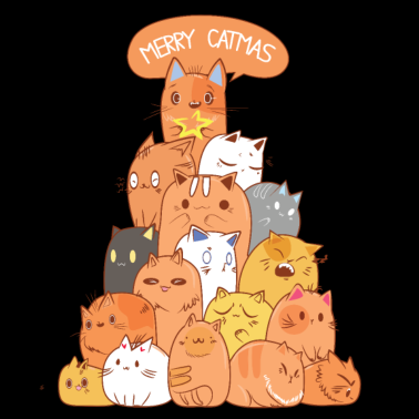 Motiv Katze Weihnachtsgeschenk Christbaum aus Kätzchen