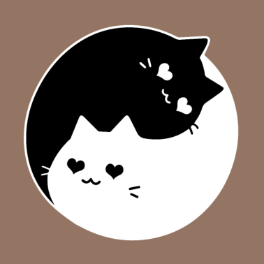 Motiv Ying & Yang - 2 Katzen