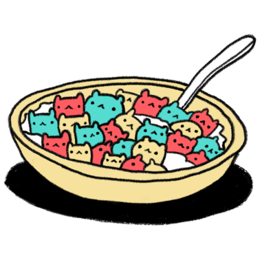 Motiv Cornflakes - Frühstück - Katze - Katzen - Süß