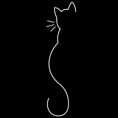 Motiv Katzen Silhouette in weiß