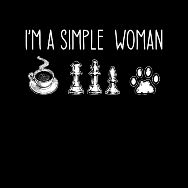 Motiv I'M A SIMPLE WOMAN Kaffee Schach Katze Hund