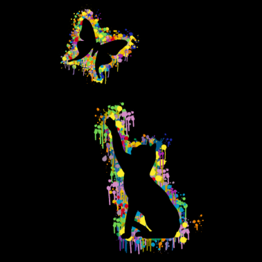 Motiv Katze Schmetterling