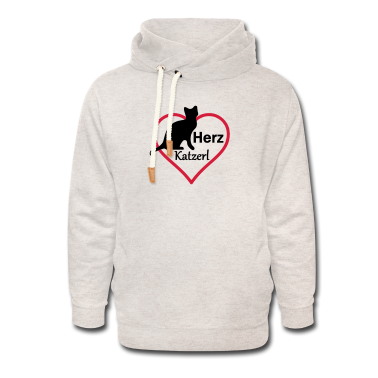 Katzen Hoodie - Herz Katzerl Katze Tier Haustier Liebe Geschenk