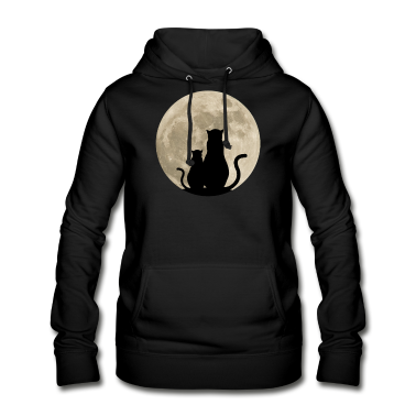 Katzen Hoodie - Katzen Mond Lustig Geschenk Frauen Männer Kinder
