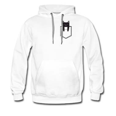 Katzen Hoodie - Brusttasche Katze mit Schnurrbart