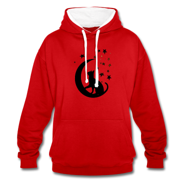 Katzen Hoodie - Katze und Mond