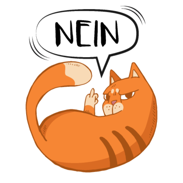 Motiv Nein Katze Mittelfinger