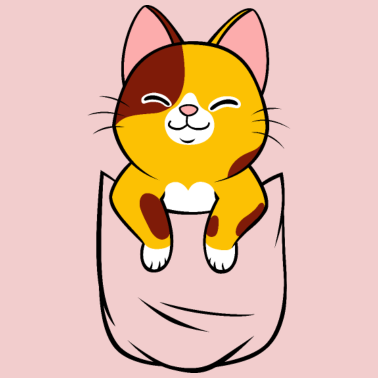 Motiv Glückskatze in Brusttasche