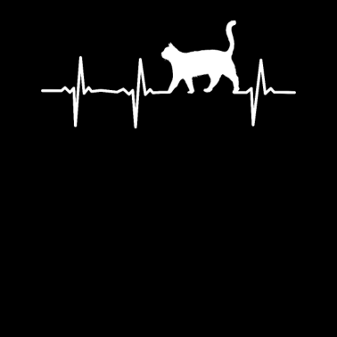 Motiv Katze Herzschlag - Katzen Heartbeat EKG Puls
